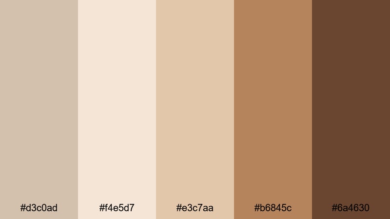 fireside cocoa cream light taupe color palette with hex codes