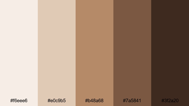 fireside cocoa cream neutral color palette with hex codes