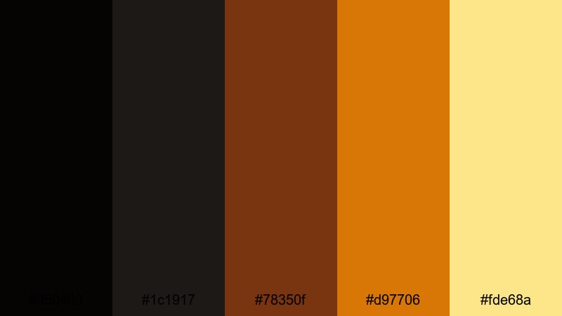 fireside coffee tones dark color palette with hex codes