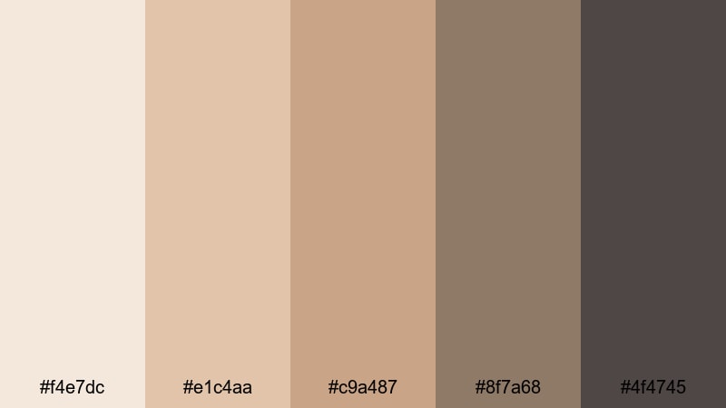 fireside knit textures beige gray color palette with hex codes