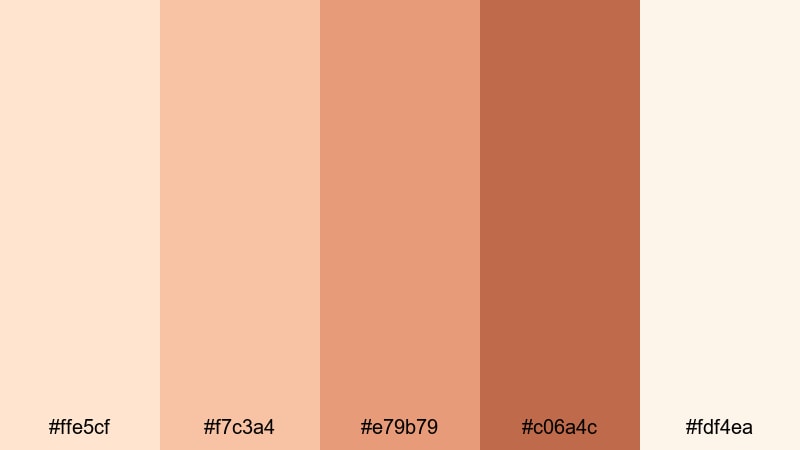 fireside peach knit light apricot color palette with hex codes