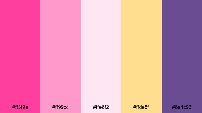 first crush glow fuchsia pink color palette with hex codes