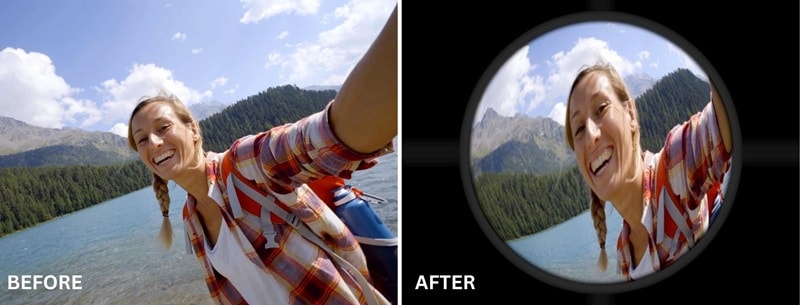 before after fisheye effect