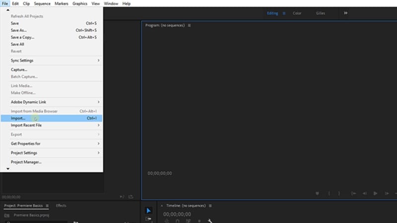 import video to premiere pro