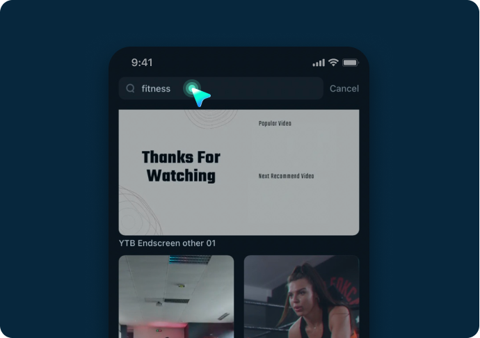 search a fitness video template