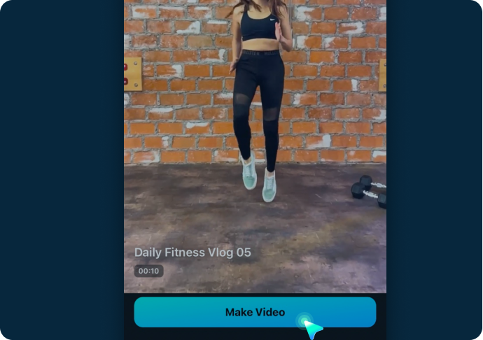 make a workout vlog in filmora app