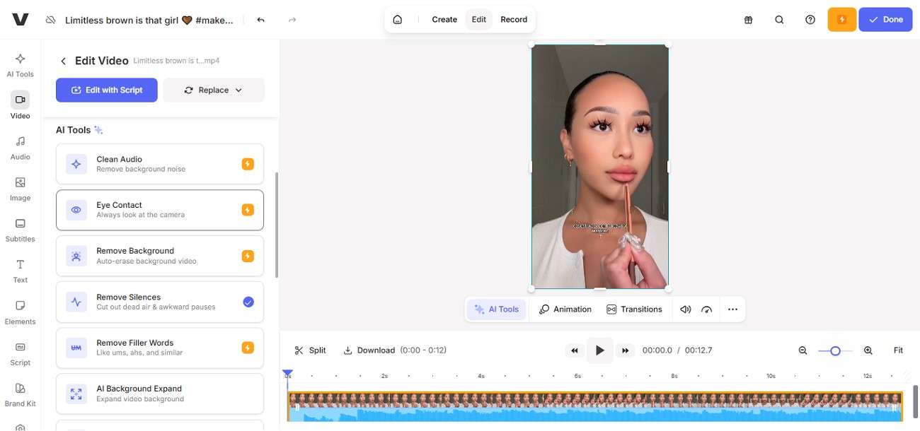 veed eye contact correction