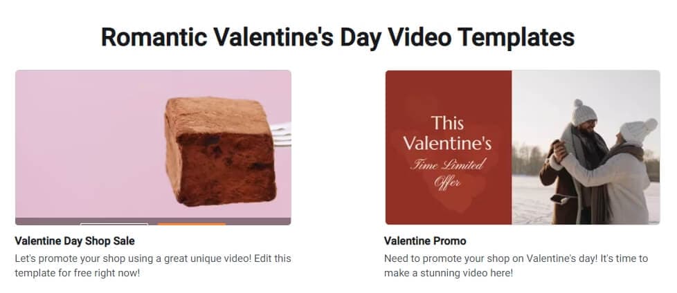 Pembuat video hari valentine online FlexClip