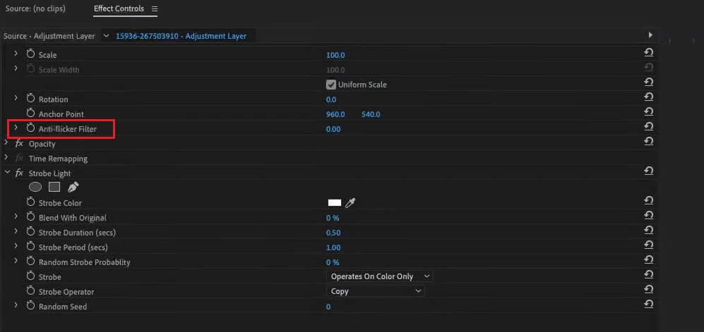 anti flicker premiere pro