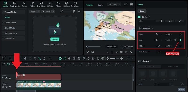 add keyframe at the beginning