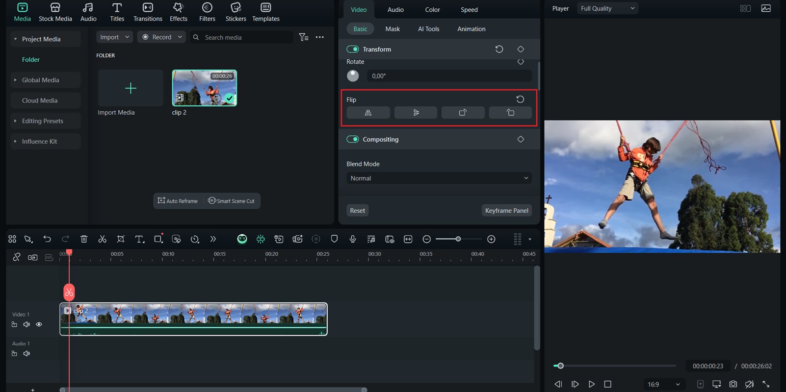 select flip option