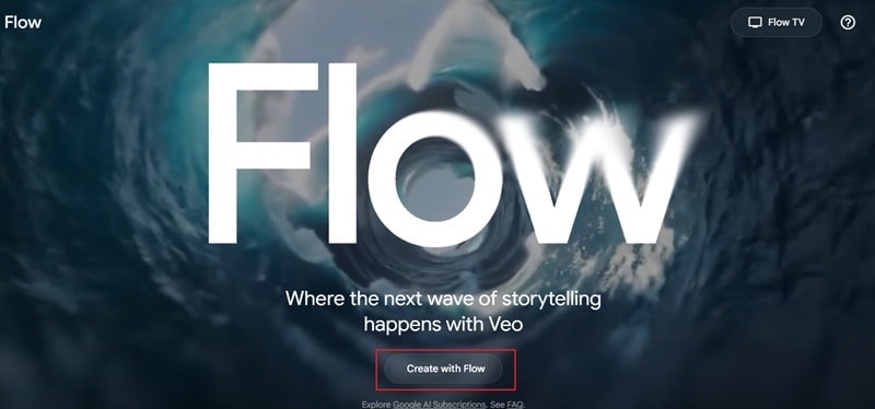 click create with flow to start