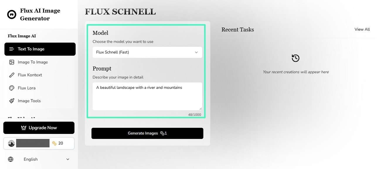 choose model input prompt
