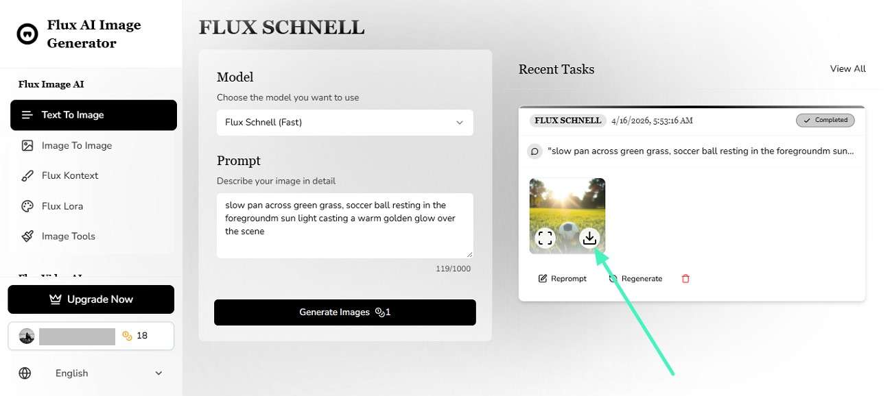 paste generated prompt to flux