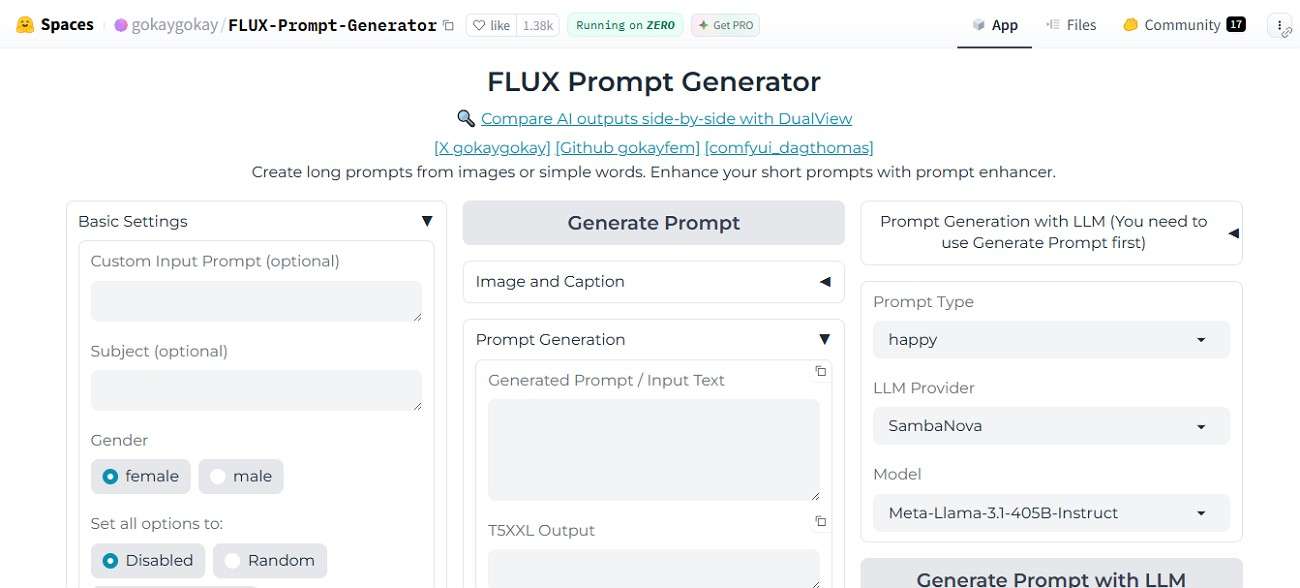 hugging face flux prompt generator