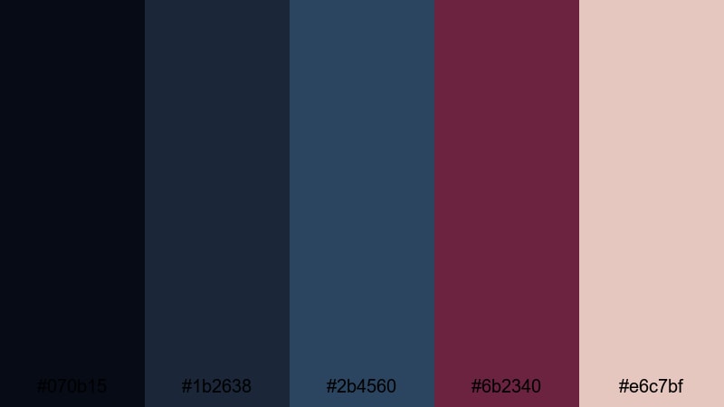fogbound harbor wine blue burgundy color palette with hex codes