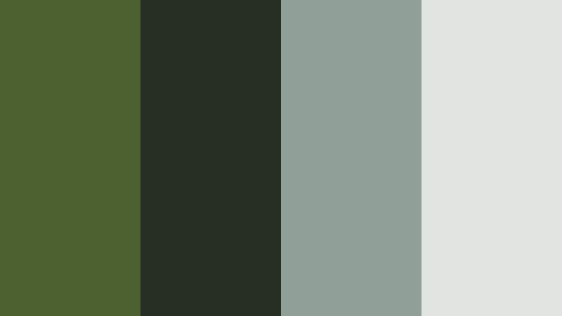 fogbound mountains dark moss green color palette with hex codes
