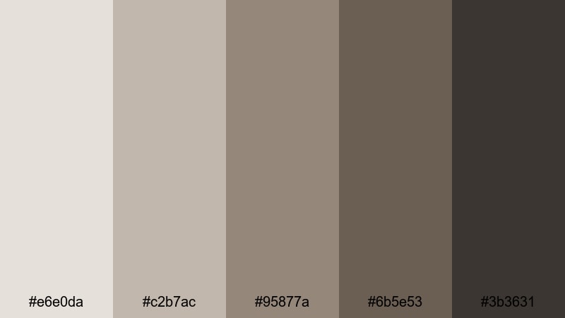 foggy alleyway taupe taupe color palette with hex codes