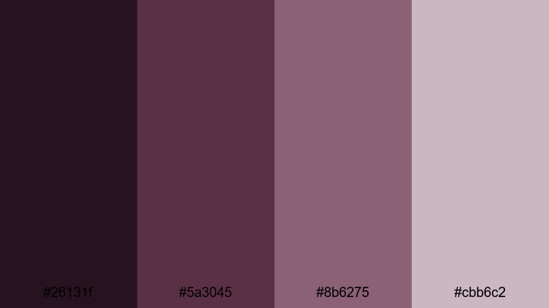 foggy barrel cellar purple wine color palette with hex codes