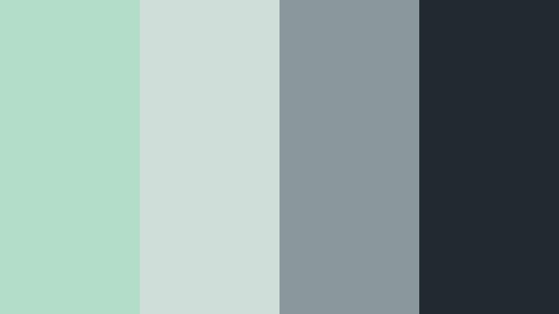 foggy cliff horizon powdered mint color palette with hex codes