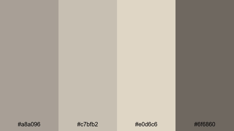 foggy dune morning earth color palette with hex codes