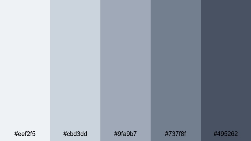 foggy harbor frame pastel gray color palette with hex codes