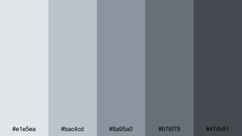 foggy harbor morning blue taupe color palette with hex codes