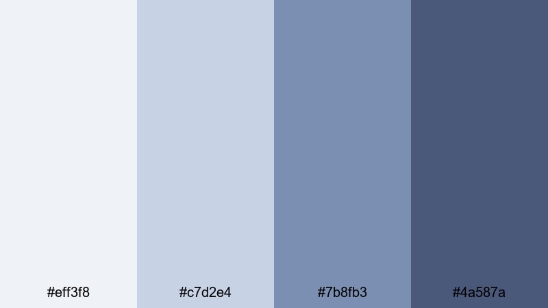 foggy harbor morning slate blue color palette with hex codes