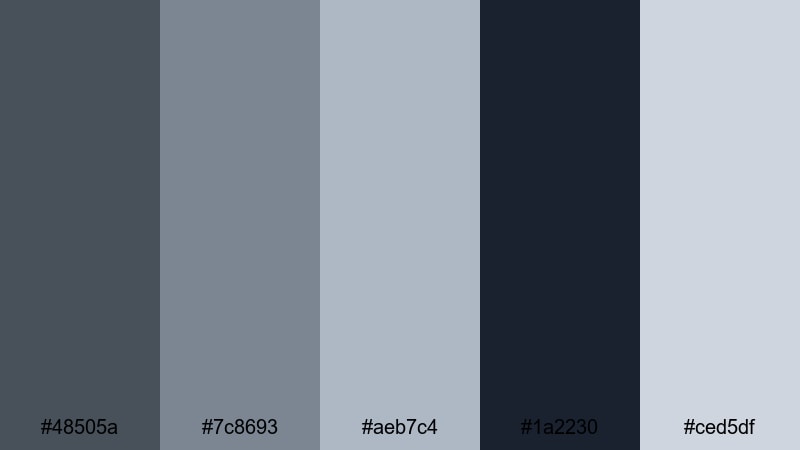 foggy harbor twilight slate gray color palette with hex codes