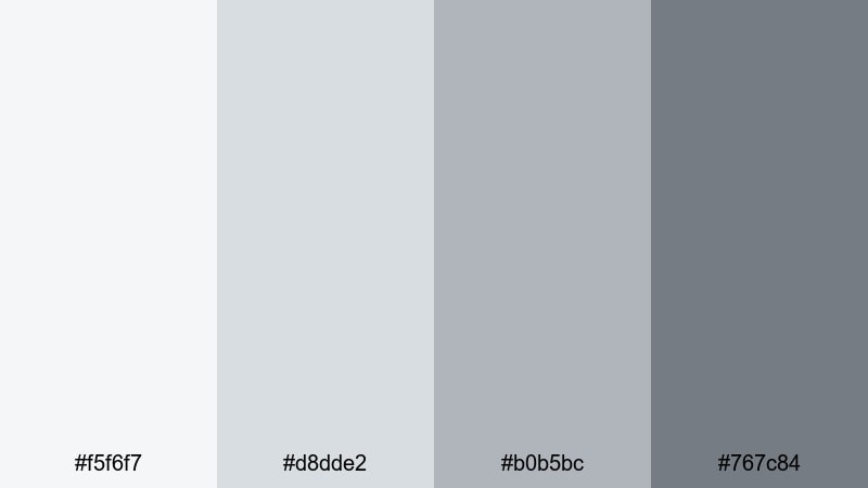 foggy interface neutrals muted color palette with hex codes