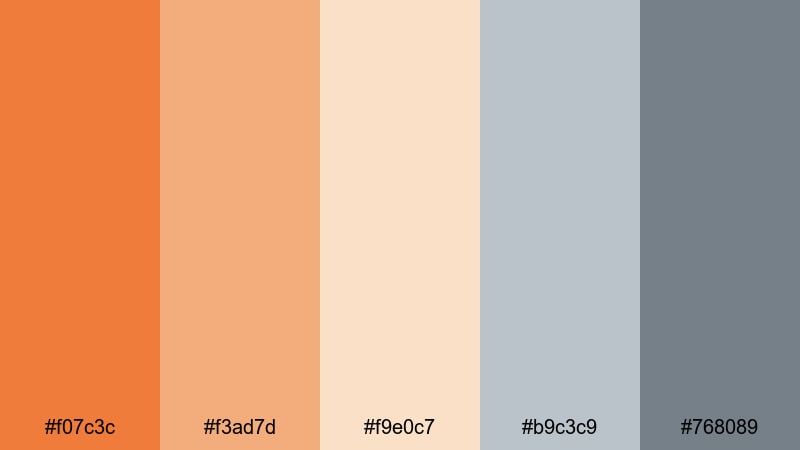 foggy patch sunrise pumpkin color palette with hex codes