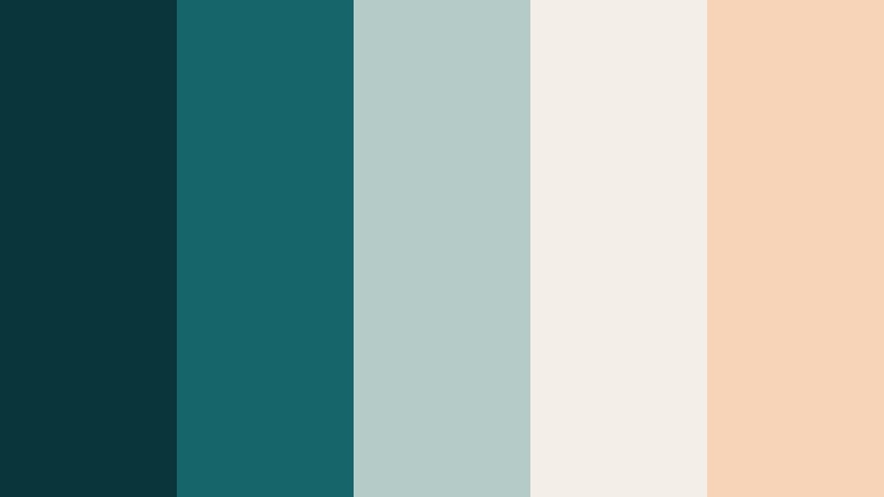 foggy teal daybreak midnight teal color palette with hex codes