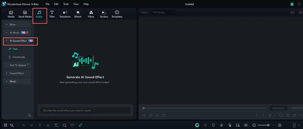 access filmora ai sound effect