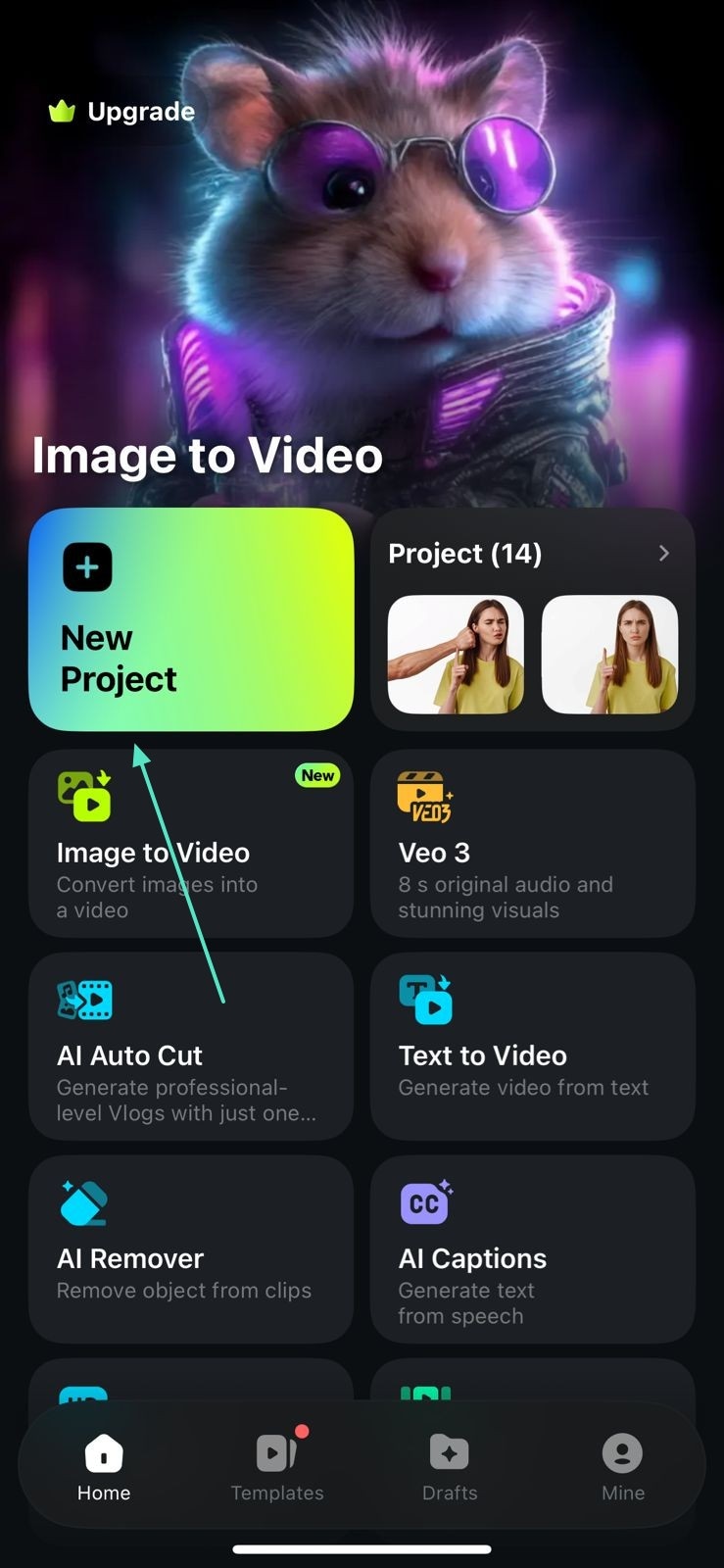 new project filmora app