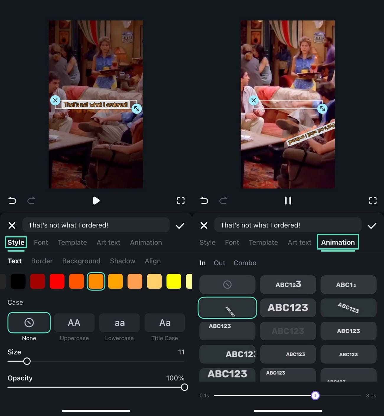 customize the text in app