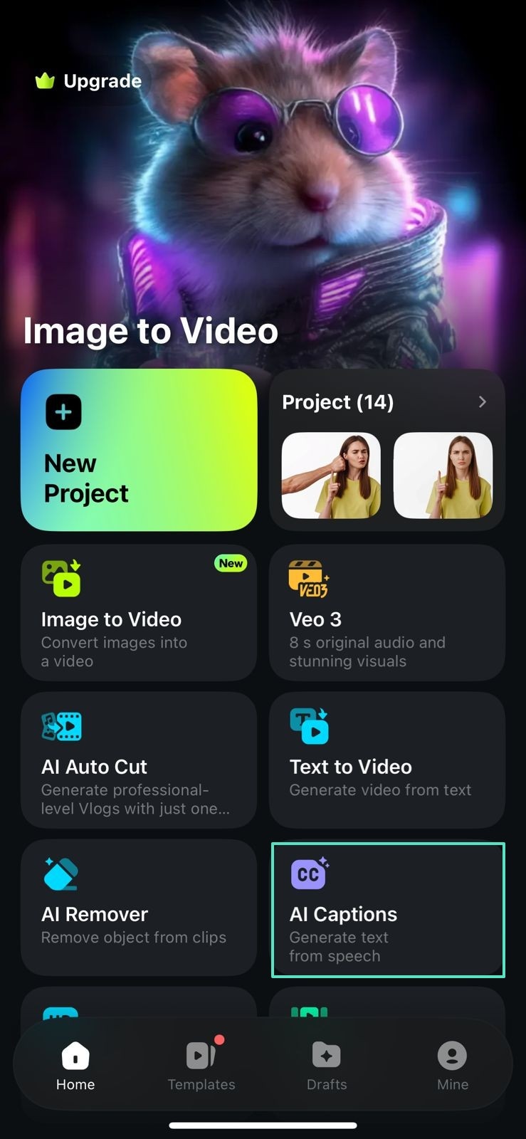ai captions filmora app