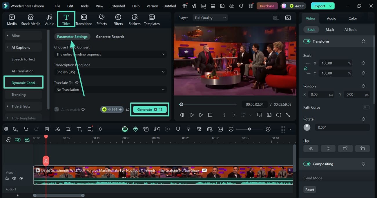 generate dynamic captions