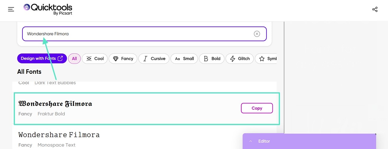 quicktools font generator sc