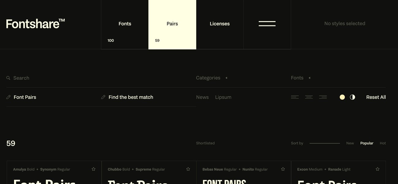 fontshare font pair generator