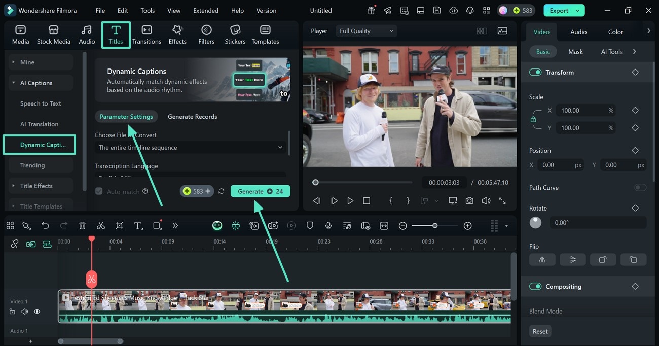 generate captions with ai