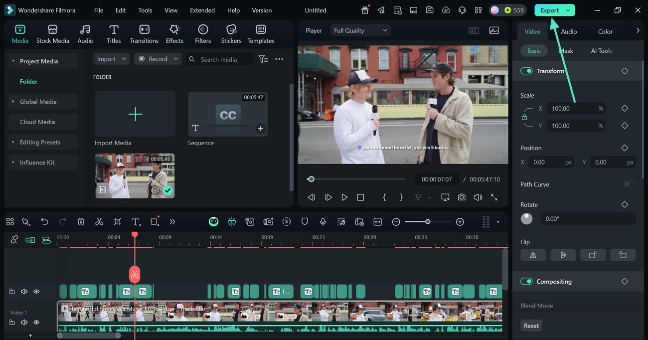 export the video filmora desktop
