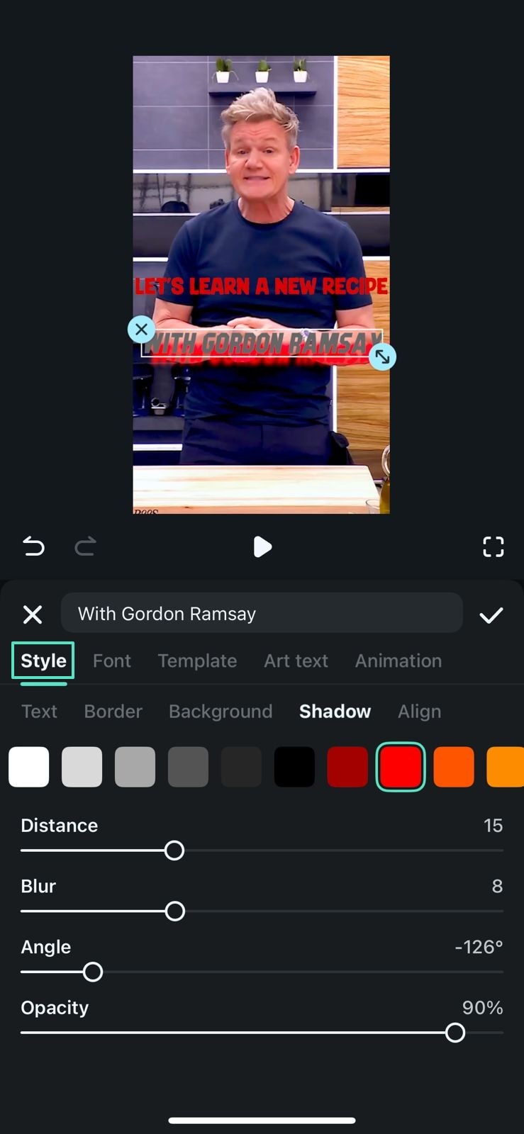 manual text customization filmora app
