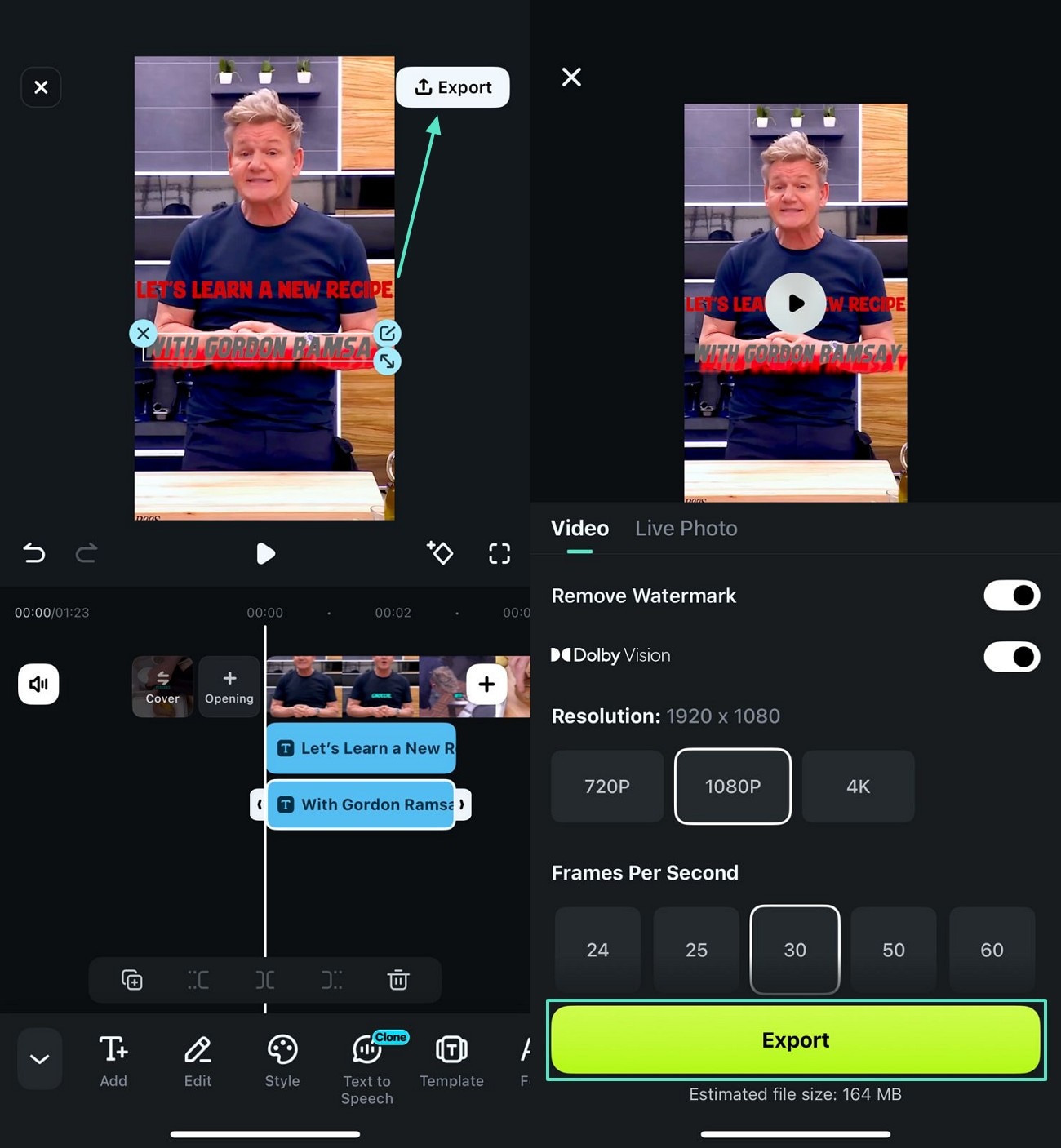 final video export filmora app