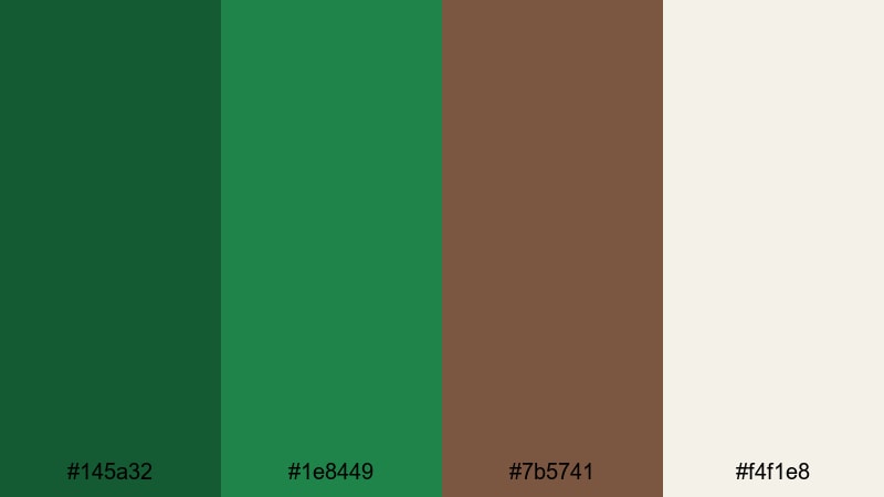 forest cabin retreat pine green color palette with hex codes