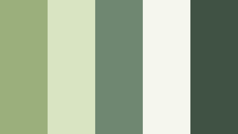forest dew morning pale moss green color palette with hex codes