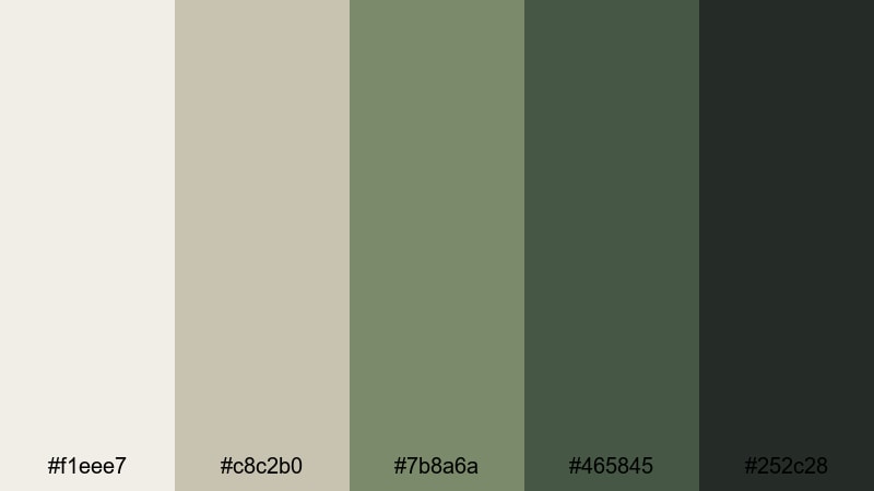 forest edge afterparty rustic wedding color palette with hex codes