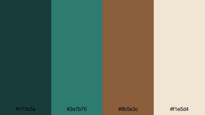 forest forge patina green copper color palette with hex codes