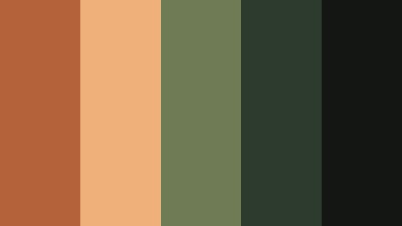 forest forge retreat polished copper color palette with hex codes