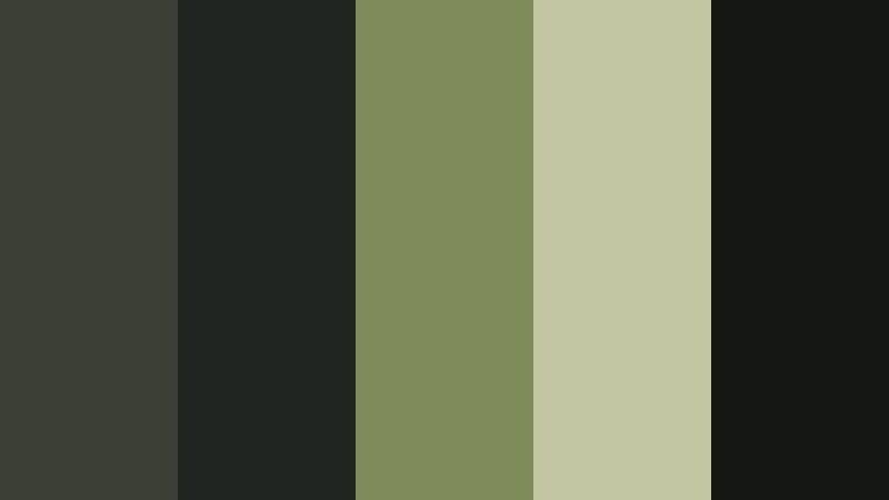 forest recon grade charred olive color palette with hex codes