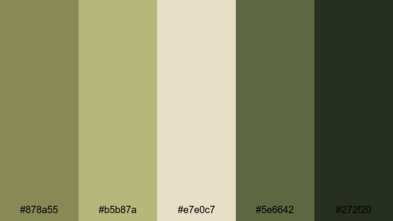 forest recon tint green khaki color palette with hex codes